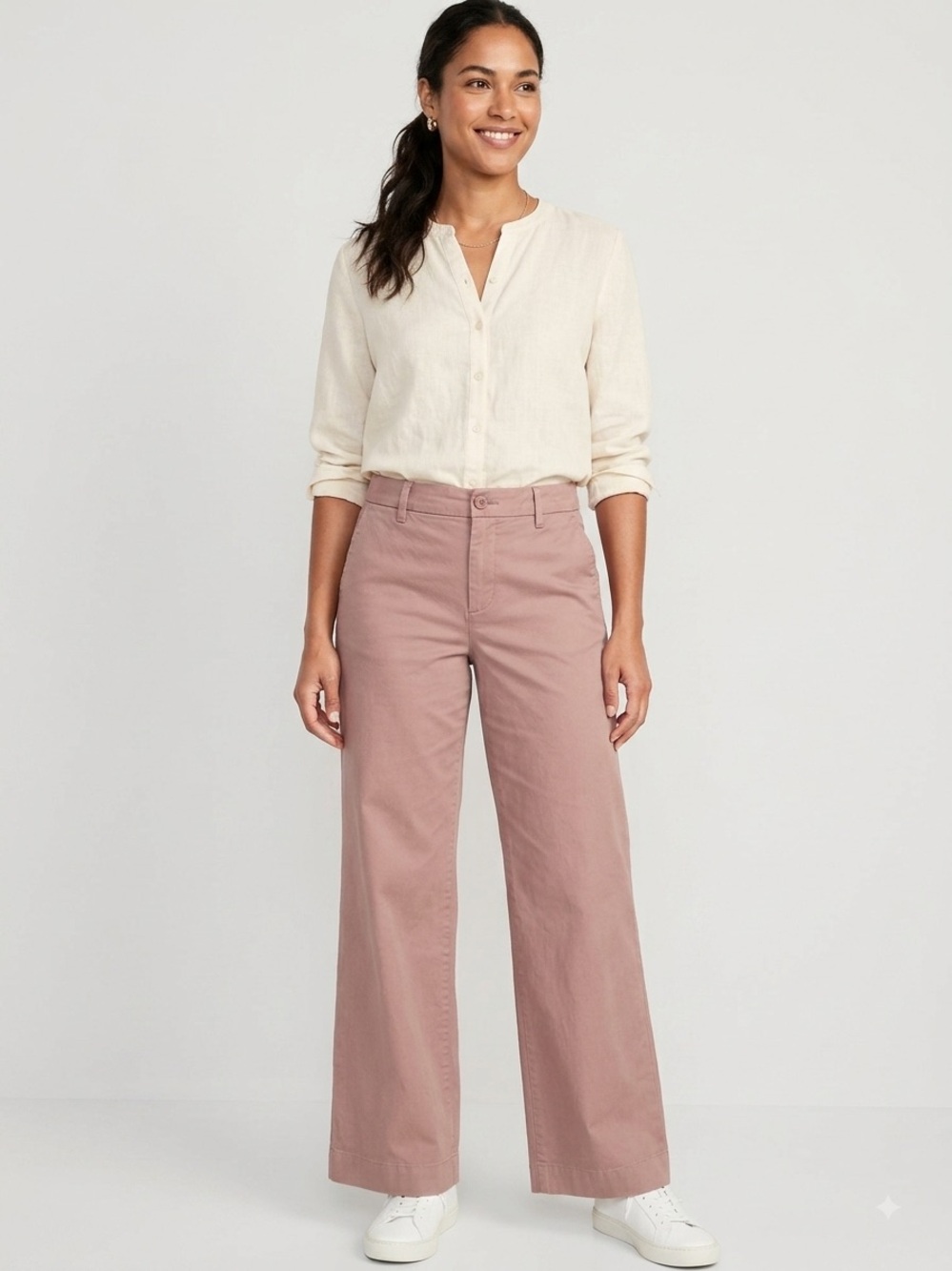 GAP Wide Leg Pants in Dusty Mauve, Perfect Khaki, Women’s Size 6